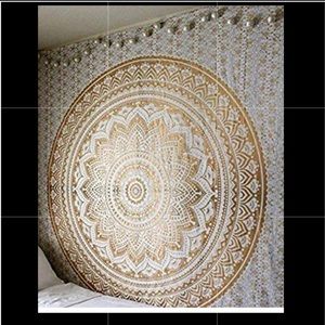White and Gold Tapestry - 54x84